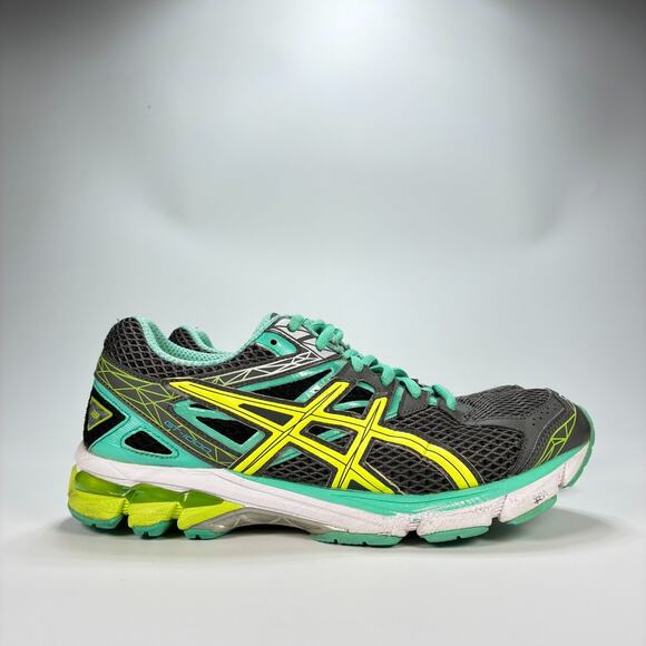 ASICS GT-1000 3 Gray Green Running Shoes Athletic Sneakers T4K9N Womens Size 7.5 - Picture 1 of 10